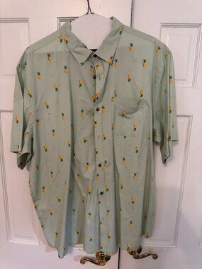 Old Navy Vintage Built in Flex Everyday Button Down Shirt Mint Green 3XLT